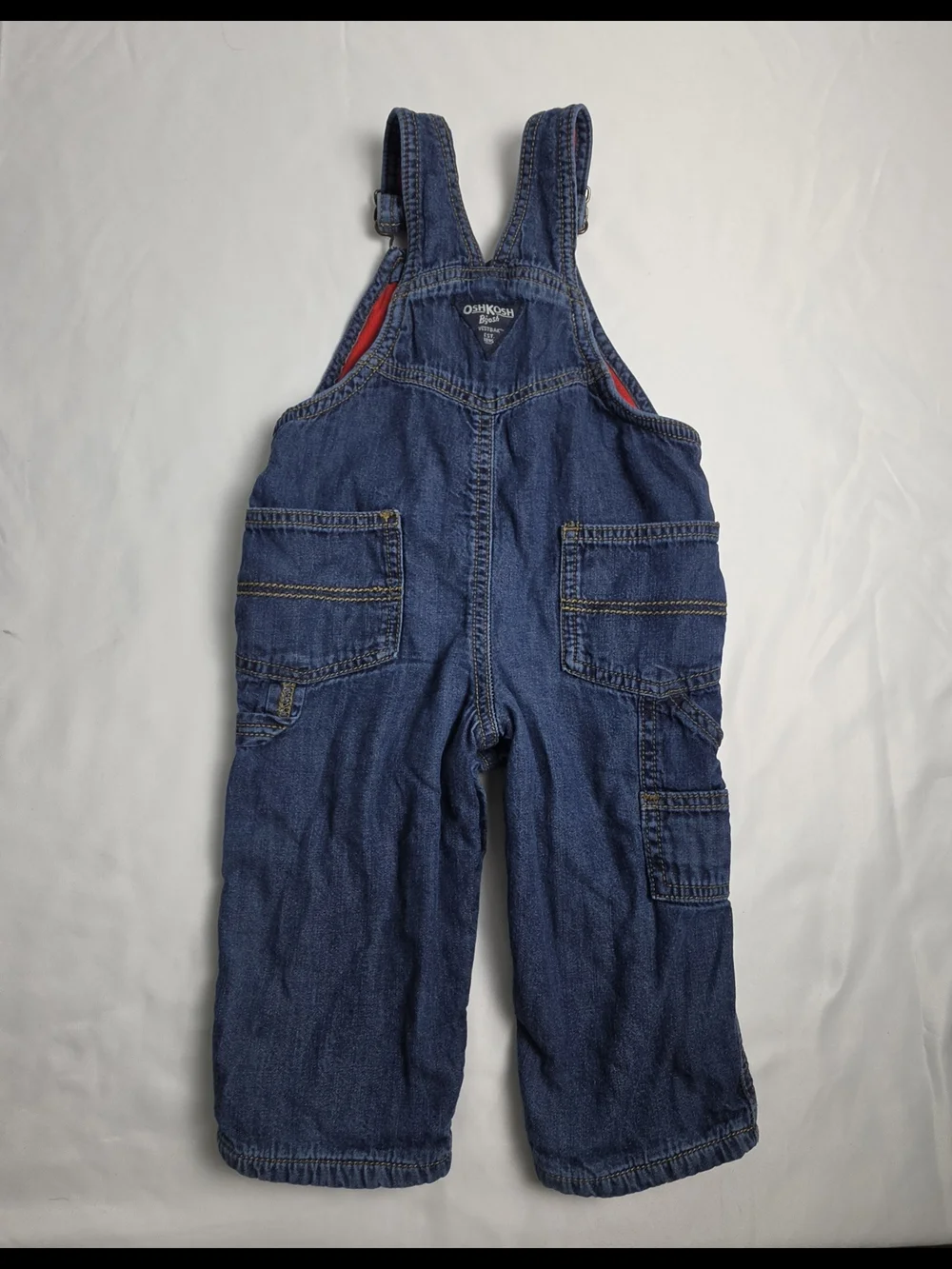 OshKosh B'gosh 12M Lined Denim Overalls Baby Insulated Winter Bib Snow Pants